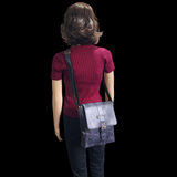 Genuine Leather Shoulder Bag - Vintage Dark Purple / Black