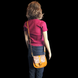 Genuine Leather & Cow Hair Rounded Handbag - Tan & Cow Hair