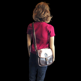 Genuine Leather & Cow Hair Rounded Handbag - Chocolate Brown