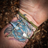 Paua & Black Bone Carving Macrame Bracelet