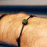 New Zealand Greenstone Pounamu Simplistic Cord Bracelet
