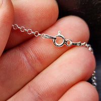 Solid 925 Italian Sterling Silver 2mm Rolo Chain Necklace
