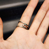 Size V1/2, T1/2 - Solid Stainless Steel Rustic Handmade Viking Inspired Irregular Ring