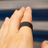 Size T - Solid Black Stainless Steel Mesh Ring