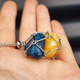 Stainless Steel Crystal Stone Holder Empty Cage Interchangeable Pouch Necklace