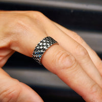 Size Y, T - Solid Stainless Steel Starry Night Band Ring