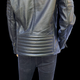 Urban Armor - Mens REAL Genuine Leather Jacket - Black Ribbed & Quilted
