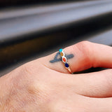 Solid 925 Sterling Silver & Mixed Gemstone 3.2mm Band Ring