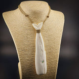 XXL Whale Bone Carving Pendant Necklace