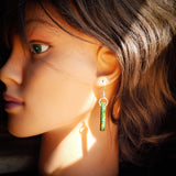 925 Sterling Silver & Natural Turquoise Cylinder Hook Earrings