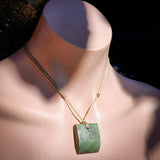 NZ Greenstone Pounamu Toki Pendant Necklace (N480)