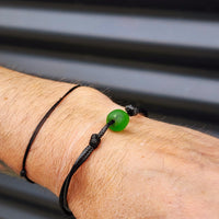 Rustic Recycled Green Sea Glass One Off Bracelet (1A3-706)