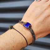 Handmade Copper & Natural Lapis Lazuli Wrap Cuff Bracelet