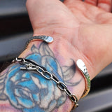 Solid 925 Sterling Silver Rustic Hammer Finish Handmade Bracelet