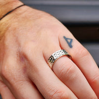 (R) Solid 925 Sterling Silver 7mm Diamond Cut Band Ring