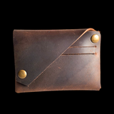 Genuine Leather Fold Over Card Holder - Multiple Color Options