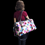 Genuine Leather & Cow Hair Duffle Bag - Patchwork Multicolor