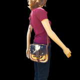 Genuine Leather & Cow Hair Hand Bag - Vintage Brown