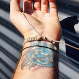 Natural Raw Black Tourmaline & Tan Macramé Bracelet (10X9B)