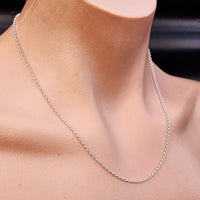 Solid 925 Italian Sterling Silver 2mm Rolo Chain Necklace