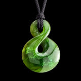 Natural NZ Jade Pikorua Twist Pendant Necklace