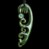 Natural Jade XL Manaia Pendant Necklace (N2125)