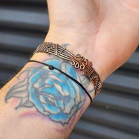 Handmade Copper & Natural Lapis Lazuli Wrap Cuff Bracelet