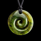 Natural NZ Jade Closed Koru Pendant Necklace (N2213)