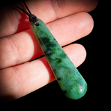 NZ Greenstone / Pounamu Drop Pendant Necklace (N792)