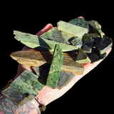 500g Raw NZ Greenstone Pounamu Nephrite Carving Slices Offcuts (R14B620)