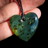 Natural Jade Heart Pendant Necklace (N1191)