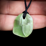 NZ Greenstone Pounamu Natural Freeform Pendant Necklace (N844)