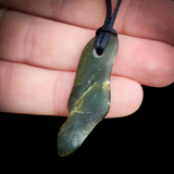 NZ Greenstone Pounamu Natural Freeform Pendant Necklace (N845)