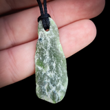 NZ Greenstone Pounamu Natural Freeform Pendant Necklace (N858)