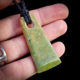 NZ Greenstone Pounamu Toki Pendant Necklace (N851)