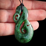 NZ Greenstone Pounamu Manaia Pendant Necklace (N872)