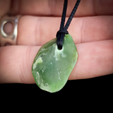 NZ Greenstone Pounamu Natural Freeform Pendant Necklace (N857)
