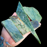 503g Raw NZ Greenstone Pounamu Carving Slices / Offcuts (R14B645)