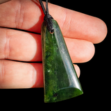 NZ Greenstone Pounamu Toki Pendant Necklace (N958)
