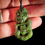 NZ Greenstone Pounamu Tiki Pendant Necklace (N948)