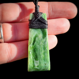 NZ Greenstone Pounamu Toki Pendant Necklace (N911)