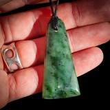 NZ Greenstone Pounamu Toki Pendant Necklace (N915)