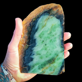 628g Raw Nephrite Jade Carving Slice (R14B687)