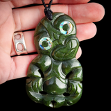 NZ Greenstone Pounamu Tiki Pendant Necklace (N926)
