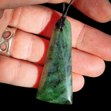 NZ Greenstone Pounamu Toki Pendant Necklace (N943)