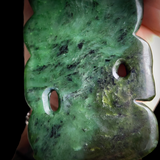 NZ Greenstone Pounamu XL Tiki Pendant Necklace (N838)