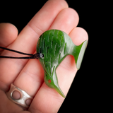 NZ Greenstone Pounamu Kiwi Pendant Necklace (N840)