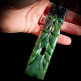 NZ Greenstone Pounamu XL Toki Pendant Necklace (N806)
