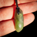 NZ Greenstone Pounamu Natural Freeform Pendant Necklace (N975)