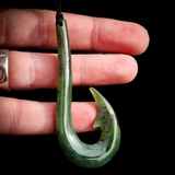 Natural Nephrite Jade Hook Pendant Necklace (N1065)